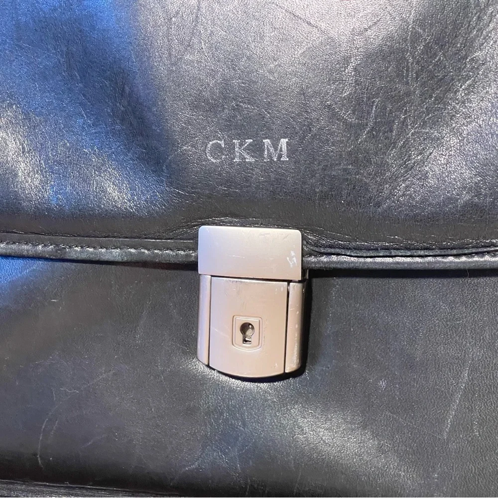 Jack Georges Elements Collection Double Gusset Flap Over Leather Briefcase